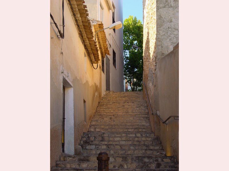 Escaleras en una calle